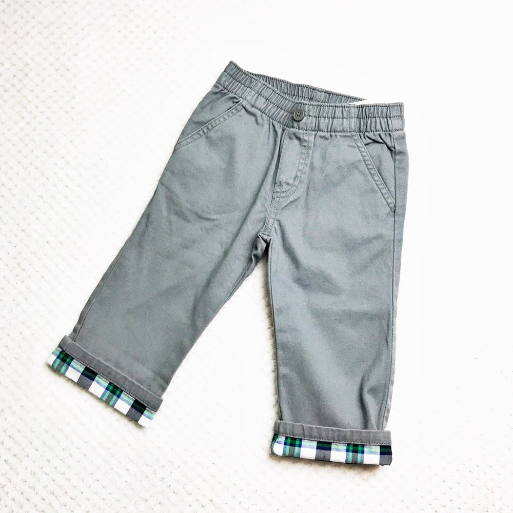 COPY - NWT Gymboree plaid cuff gray pants 18-24 mo